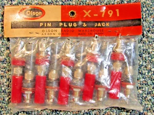Olson Radio Warehouse Pin Plug & Jack ~ bag of 10 pieces ~ X-791 ~ NOS - Picture 1 of 1