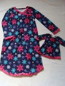 NWT Girls Fleece Winter Nightgown Size 4 Holiday Doll Gown Snowflake Pjs Pajamas - Picture 1 of 1