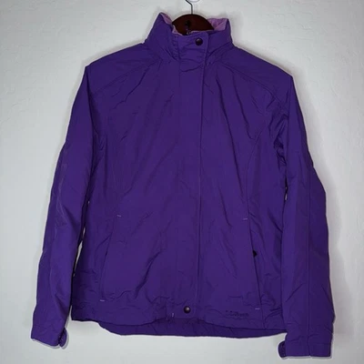 L.L. Bean Women's Purple Hooded Windbreaker Rain Jacket Full Zip Size Small - Image 1 of 4