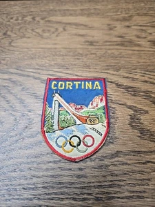 Cortina Olympic Ski Patch Badge Italy Souvenir Travel Vintage - Picture 1 of 7