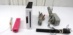 Nintendo Wii Game Console RVL-001 USA White W/Pink Controller, Power, AV, Sensor