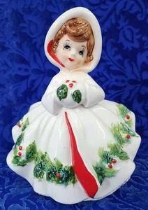 Relpo 6024 Japan 7" Holiday Christmas schönes Mädchen Übertopf Vase Vintage 1960er - Bild 1 von 10