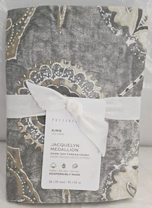 Pottery Barn King Jacquelyn Medaillon 1-Scham 36" x 20" grau bunt - Bild 1 von 2