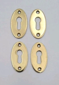 Antike Reproduktion Skelett Schlüsselloch Abdeckungen Rosette Messing Hardware Menge 4 - Bild 1 von 8
