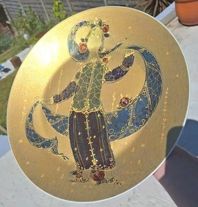 Bjorn Wiinblad Rosenthal Studio-linie Gold Plate, Large Deco. Porcelain Plate - Picture 1 of 14