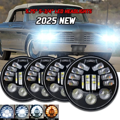 For Ford Galaxie 500 1962-1974 4pc 5.75" 5-3/4inch Round LED Headlights Upgrade - Image 1 of 4