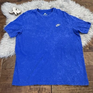 Camiseta Nike Sportswear Club Para Hombre Talla XL Azul Tinte Lavado Bordado Logo - Imagen 1 de 5