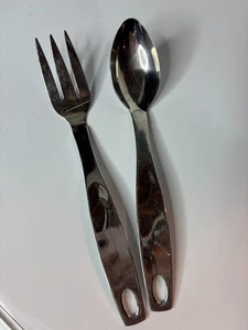 Oneida 18/8 Stainless Steel 3-Pronged Meat Fork Large Serving Spoon 10 1/4" Set - Picture 1 of 4