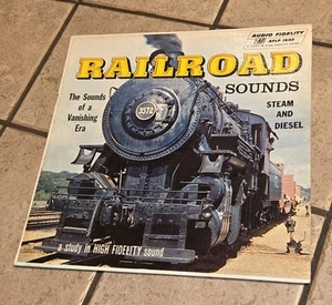 RAILROAD SOUNDS Train Record Vtg 1ST PRESS LP STEAM & DIESEL AFLP 1843 1957 VG+ - Picture 1 of 6
