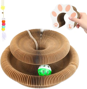 Acordeón para gato órgano mágico gato tabla para rascar gato juguete gatito Kurlz gato juguete bola - Imagen 1 de 7