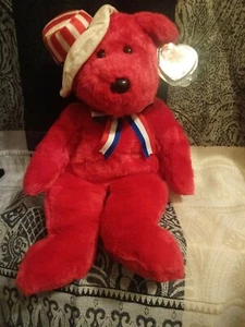 TY BEANIE BUDDY * SAM * DER ROTE TEDDYBÄR TRÄGT EINE MÜTZE - Etikett & Protektor 18ad * - Bild 1 von 5