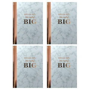 4 x DREAM BIG A6 NOTEBOOK FODERATI Libro Jotter Revisione Scuola RIDOTTO - Foto 1 di 7