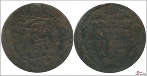 Pontifical State Quatrino 1689 / Innocent XI - Year XIV / Bronze BC / F K - Picture 1 of 1