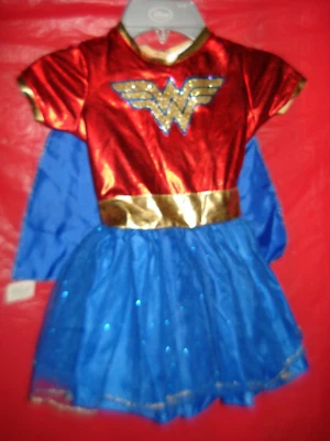 Disfraz de Mujer Maravilla para Niña Vestido Tutú y Capa - Rubíes Talla 4T con Etiqueta Foto 1 de 4
