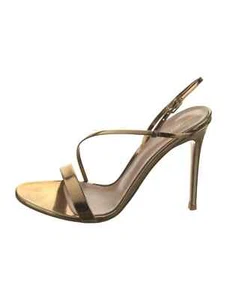 Gianvito Rossi Gold &Metallic Patent Slingback Sandals SZ 10 IT 40 Very Good Box - Picture 1 of 5