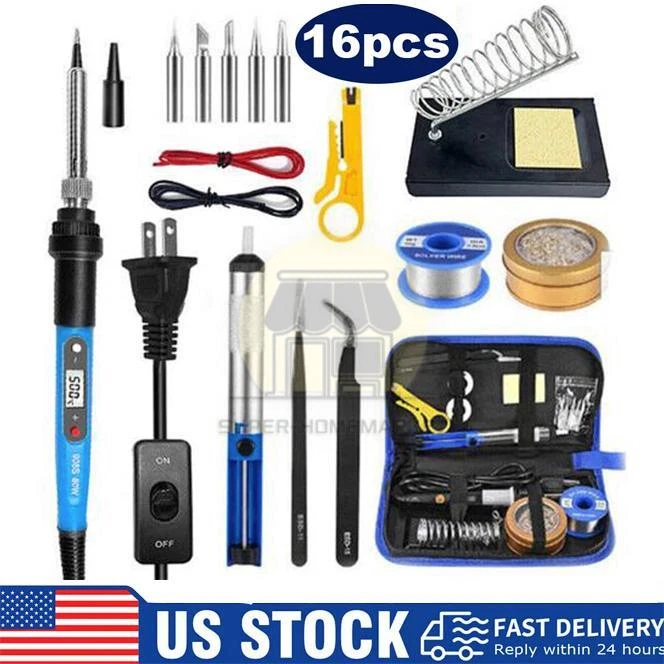 Kit de ferro de solda elétrico digital 80W ferramenta de solda ajustável Tempe pistola de solda - Imagem 1 de 4