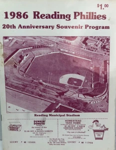 1986 Minor LeagueREADING PHILLIES 20th Anniversary Souvenir Program - Picture 1 of 5