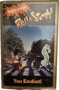 Nickelodeon Ren & Stimpy You Eediot! Cassette Tape 1993 Orange Vintage Rare Sony - Picture 1 of 9