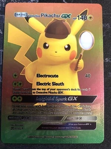 Carta Pokemon Detective Pikachu GX rara fan art arcobaleno - Foto 1 di 4