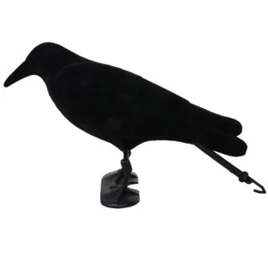 Flocked Hard Plastic Crow Decoy Hunting Animal Decoy - Picture 1 of 11