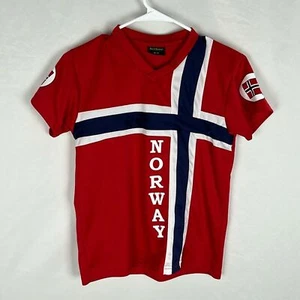 Nord Suvenir Norway Flag Jersey -Size Youth 12/14 - Picture 1 of 7