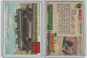 1955 Topps, Rails & Sails, #13 3-Dome Tank Car