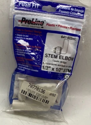 Mueller ProLine 1/2" Stem Elbow (1/2" x 1/2" STM) 641-833HC - Prepaid Shipping - Image 1 of 4
