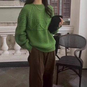 Fashion Sweater Women's Autumn Winter Wool Sweater Retro Ladies Pullover Tops - Picture 1 of 13