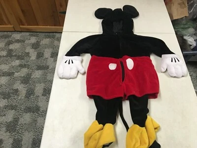 DISNEY STORE MICKEY MOUSE VELOUR 1  PC HALLOWEEN COSTUME  SZ   6  12  MS  - Image 1 of 4