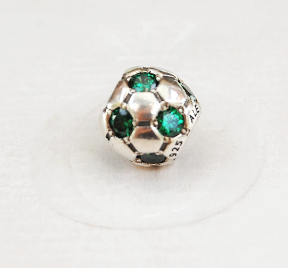 Genuine Pandora Green Soccer Ball Charm  790444CZN - retired - Image 1 of 1