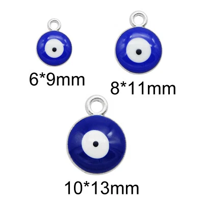 GRACEANGIE 12pcs/pack Blue Color Double-side Evil Eye Charms Pendant Jewelry DIY Findings