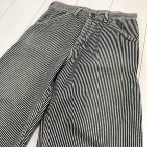 Carhartt Used Hickory Striped Painter Pants S Unisex Japan Made Workwear 2506SM - Picture 1 of 10