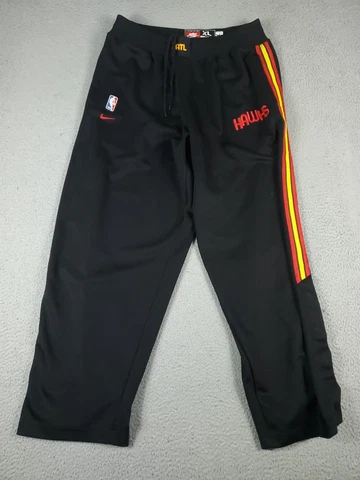 Nike Atlanta Hawks Pants Mens XL Black Warm Up Track Joggers Sweatpants Cover