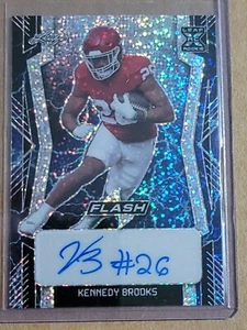Kennedy Brooks 2022 Leaf Flash Blue Shimmer Autograph 4/4 BA-KB1 Football Card  - Picture 1 of 10