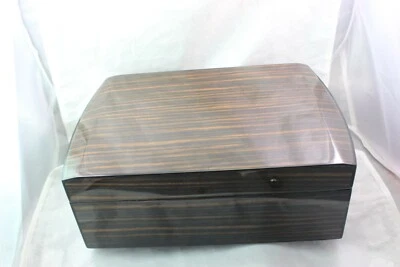 HUMIDOR Set Eboni Design, ca 25 Cigarren Hygrometer, Humidifer, Cutter, Ascher - Bild 1 von 4