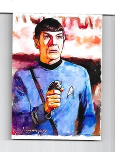 Star Trek Mr. Spock Artist Signed Giclee Print Card 12 41/50 Leonard Nimoy - Foto 1 di 2