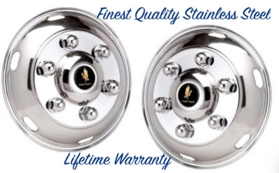 16" Isuzu Npr 6 Lug Steel Wheel Simulator Rim Liner Hubcap Covers Front Pair © - Imagem 1 de 4