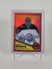 2019-20 O-Pee-Chee Platinum Retro Rainbow Red Auto Connor Hellebuyck