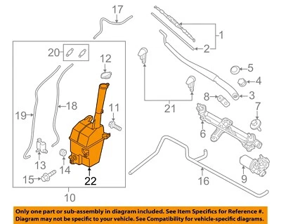HYUNDAI OEM Santa Fe Limpiaparabrisas Lavadora-Parabrisas Líquido Depósito Tanque 986202W000 Foto 1 de 2
