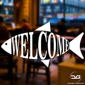 Fish & Chip Shop Chippy Welcome Window Door Vinyl Decal Sticker Sign Graphic - Picture 1 of 5