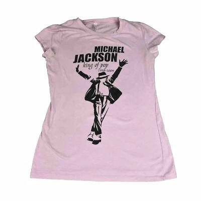 Michael Jackson T Shirt Womens XS Pink Cotton Stretch King Of Pop 1958-2009 - Image 1 of 4