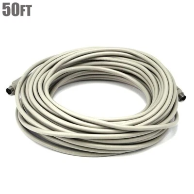 50ft 6pin PS/2 Mini DIN6 MDIN M DIN 6 MDIN6 Male to Male M/M Gray Cable - Image 1 of 2