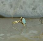 Vintage 10K Yellow Gold Crystal Navette Ring Size 4.5 Circa 1960