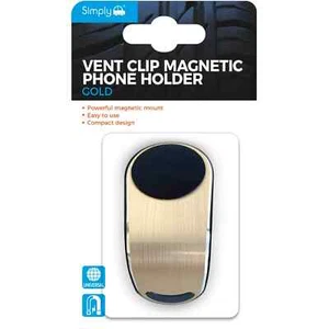 Magnetic Vent Phone Holder Universal Fit Powerful Car Air Vent Clip - Gold - Picture 1 of 4