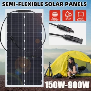 12V 150-900W Solar Panel Double-Side 23% High-Efficiency,PV Module Power Charger - Picture 1 of 19