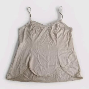Vintage Kayser Womens Cream Cami M Camisole Top Lace Neckline Nylon Ex Condition - Bild 1 von 7