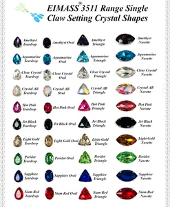 Crystal Shapes, EIMASS® 3511 Single Stone Setting Crystals, Sew or Glue on Gems - Picture 1 of 44