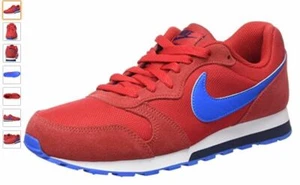 807317 601 Nike Md Runner 2 Unisex Kids Trainers University Red Blue Size 2 &2.5 - Picture 1 of 6