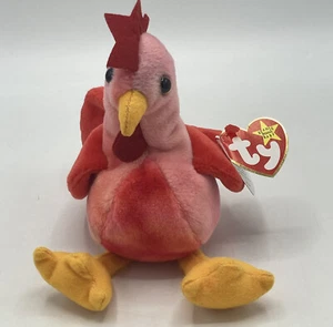 Vintage Ty Beanie Babies 1996 Strut The Rooster Plush - Picture 1 of 6