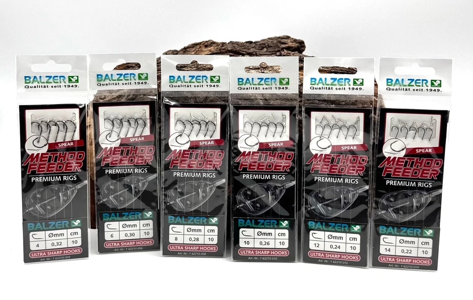Balzer Method Feeder Haken mit Speer Gr. 4 6 8 10 12 14 5 Stück Premium Rigs - Bild 1 von 1